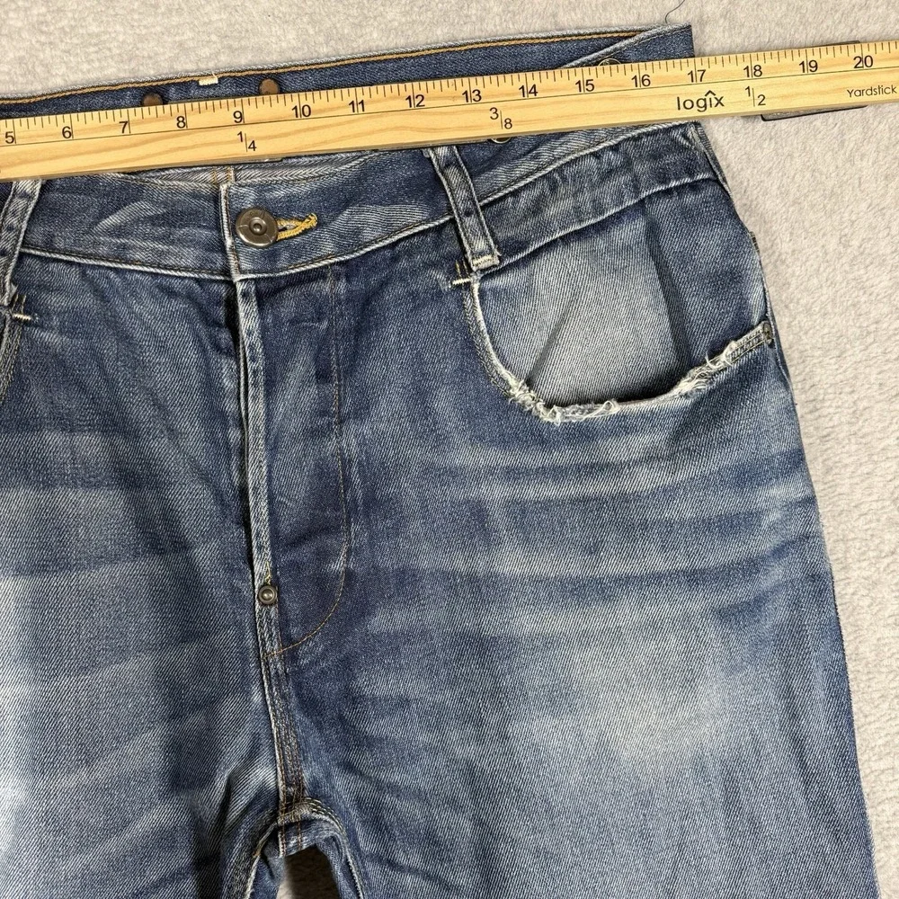 G Star Raw Jeans Mens 33x30 Blue New Radar Tapered Braces Suspender Buttons Hem‎